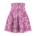 Graffiti Cat Skater Skirt - Pink