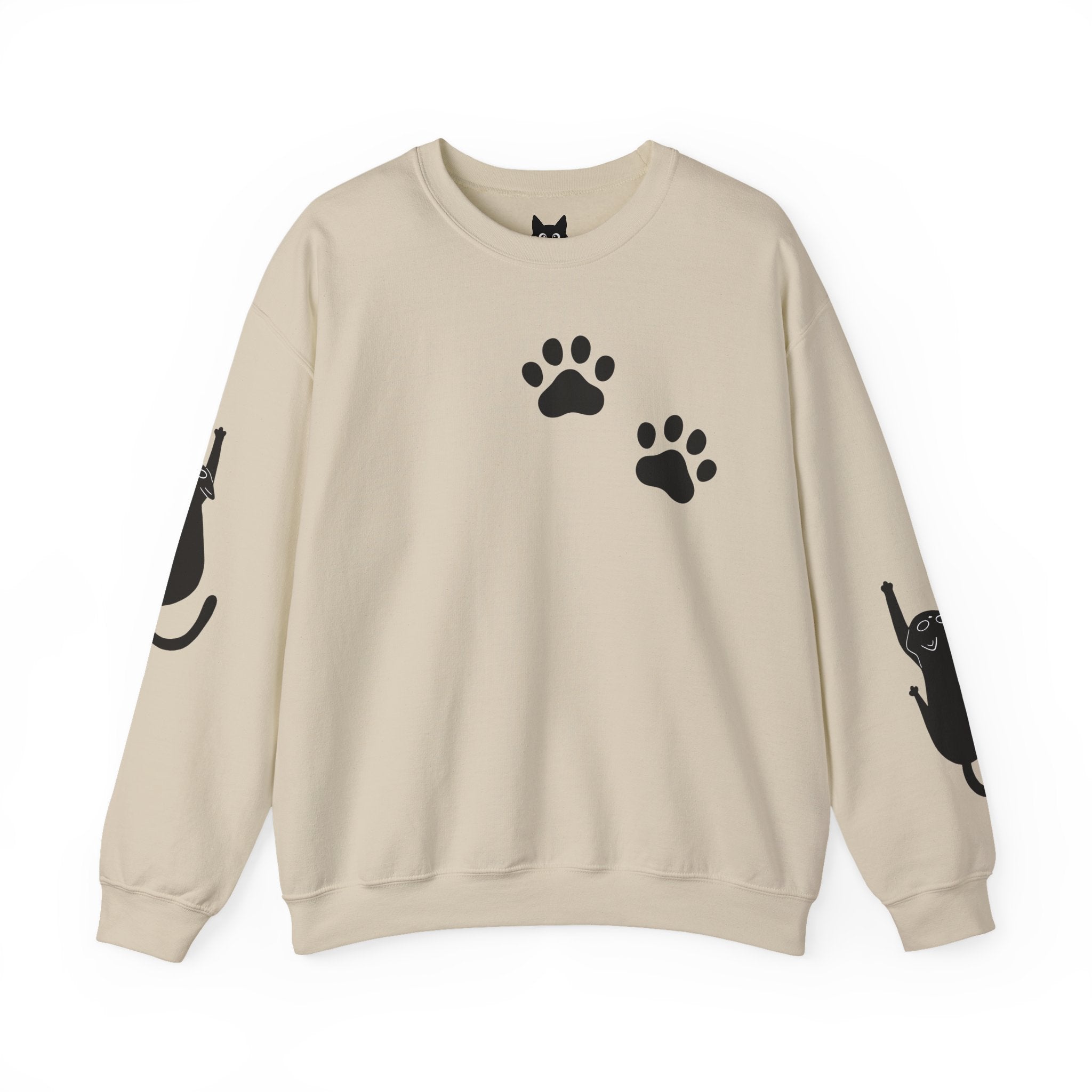 Paw Print Crewneck Sweatshirt for Cat Lovers