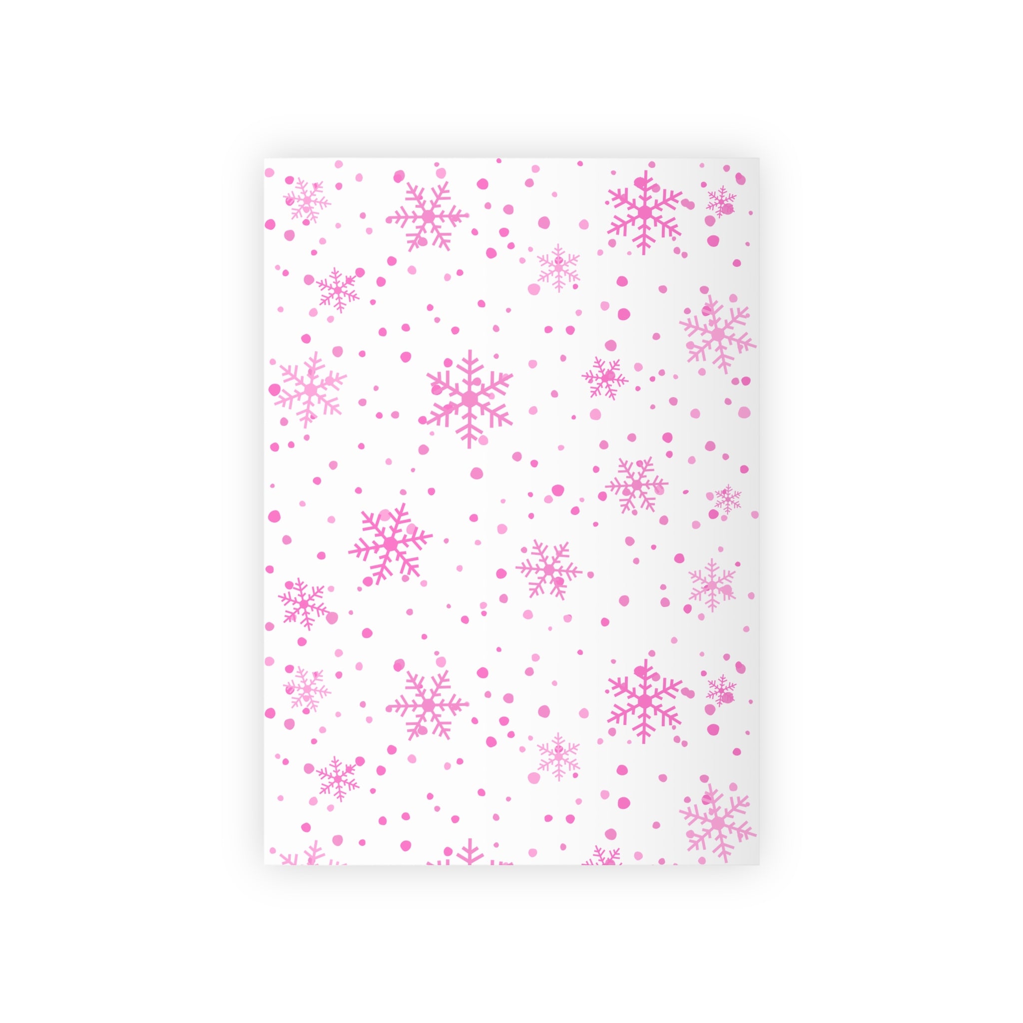 Festive Christmas Holiday Wrapping Paper Roll — Pink Snowflakes