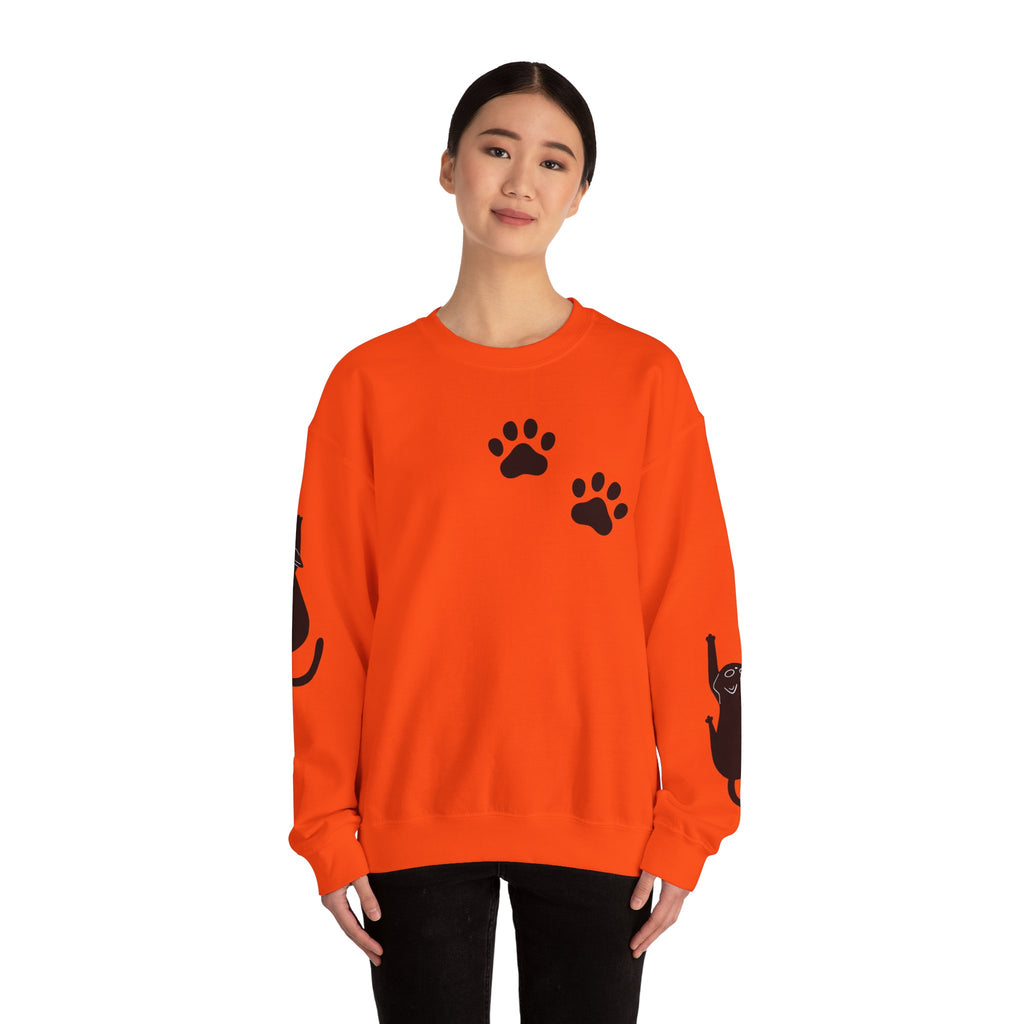 Paw Print Crewneck Sweatshirt for Cat Lovers