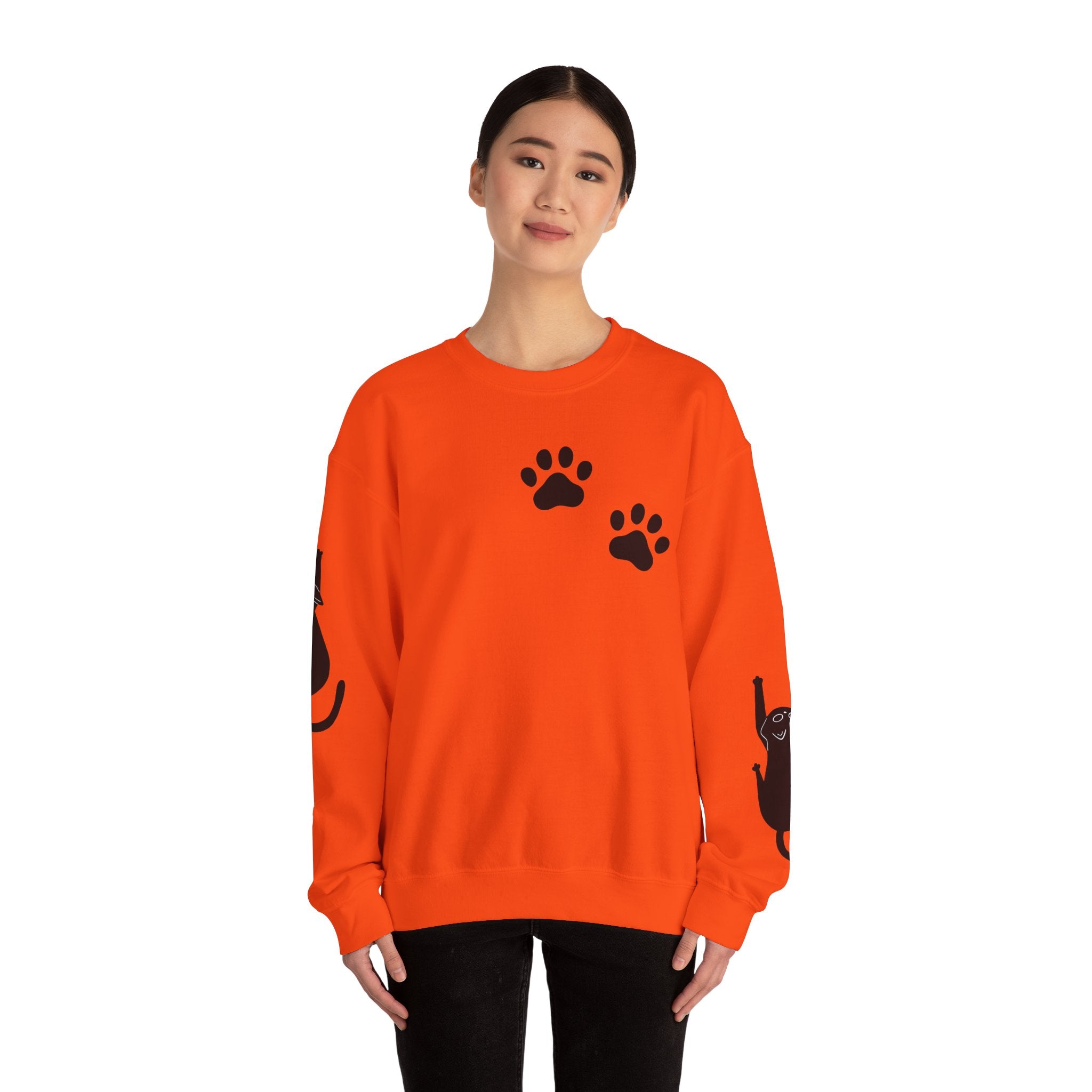 Paw Print Crewneck Sweatshirt for Cat Lovers