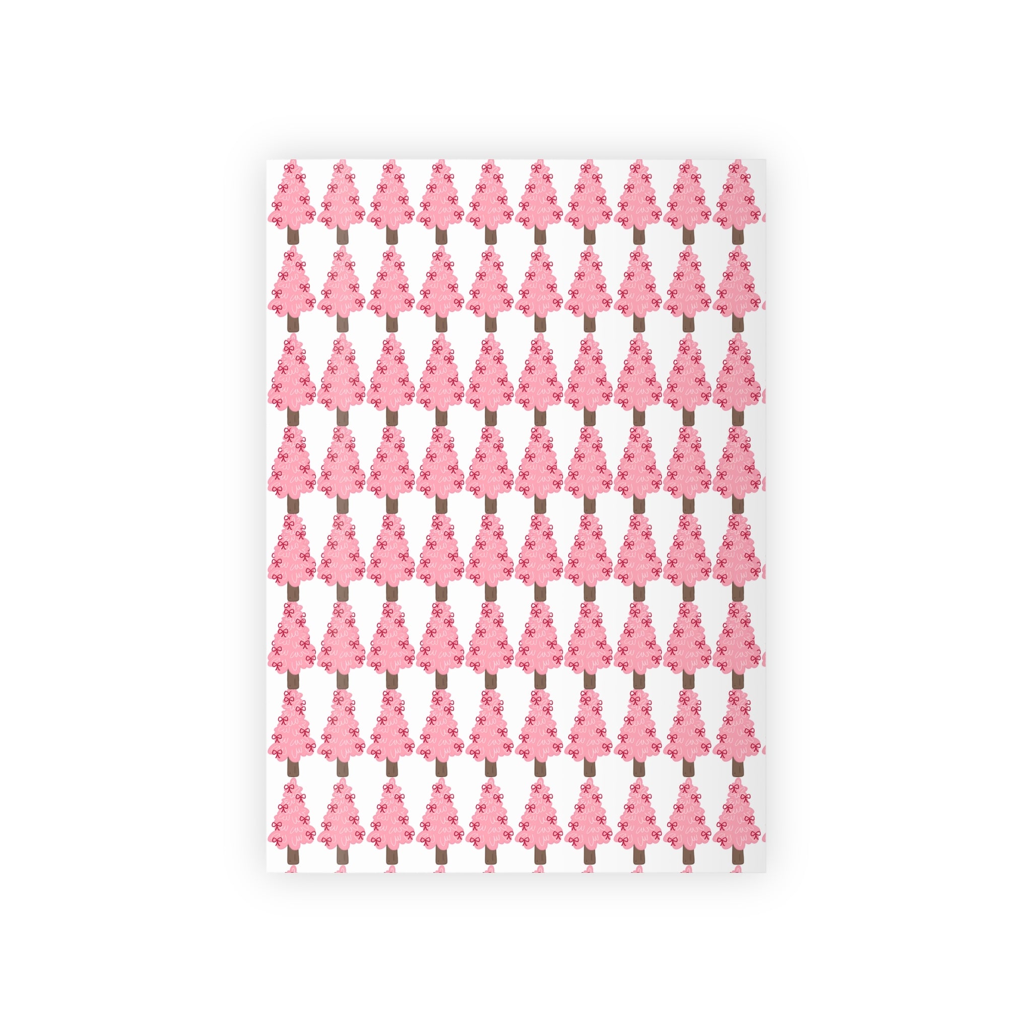 Festive Christmas Holiday Wrapping Paper -  Pink Trees