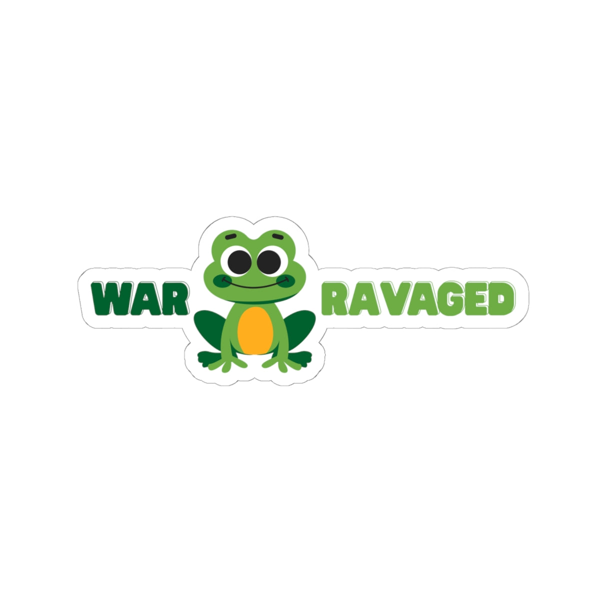 War Ravaged Portland Inflatable Frog Kiss-Cut Stickers