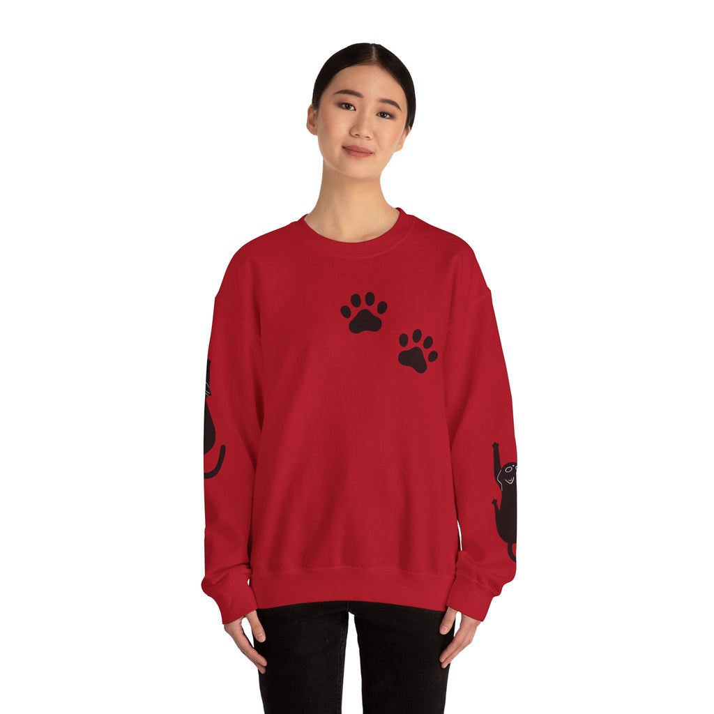 Paw Print Crewneck Sweatshirt for Cat Lovers