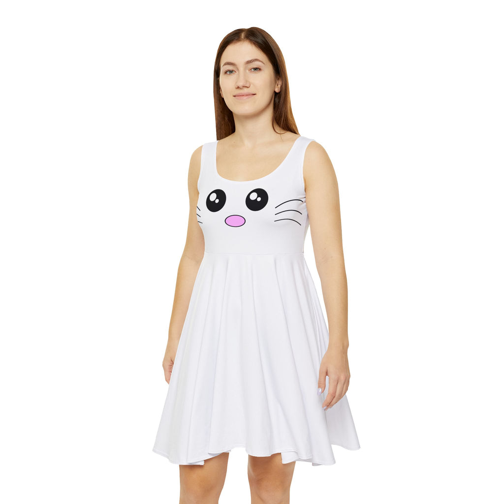 Cute Cat Face Women's Skater Dress
