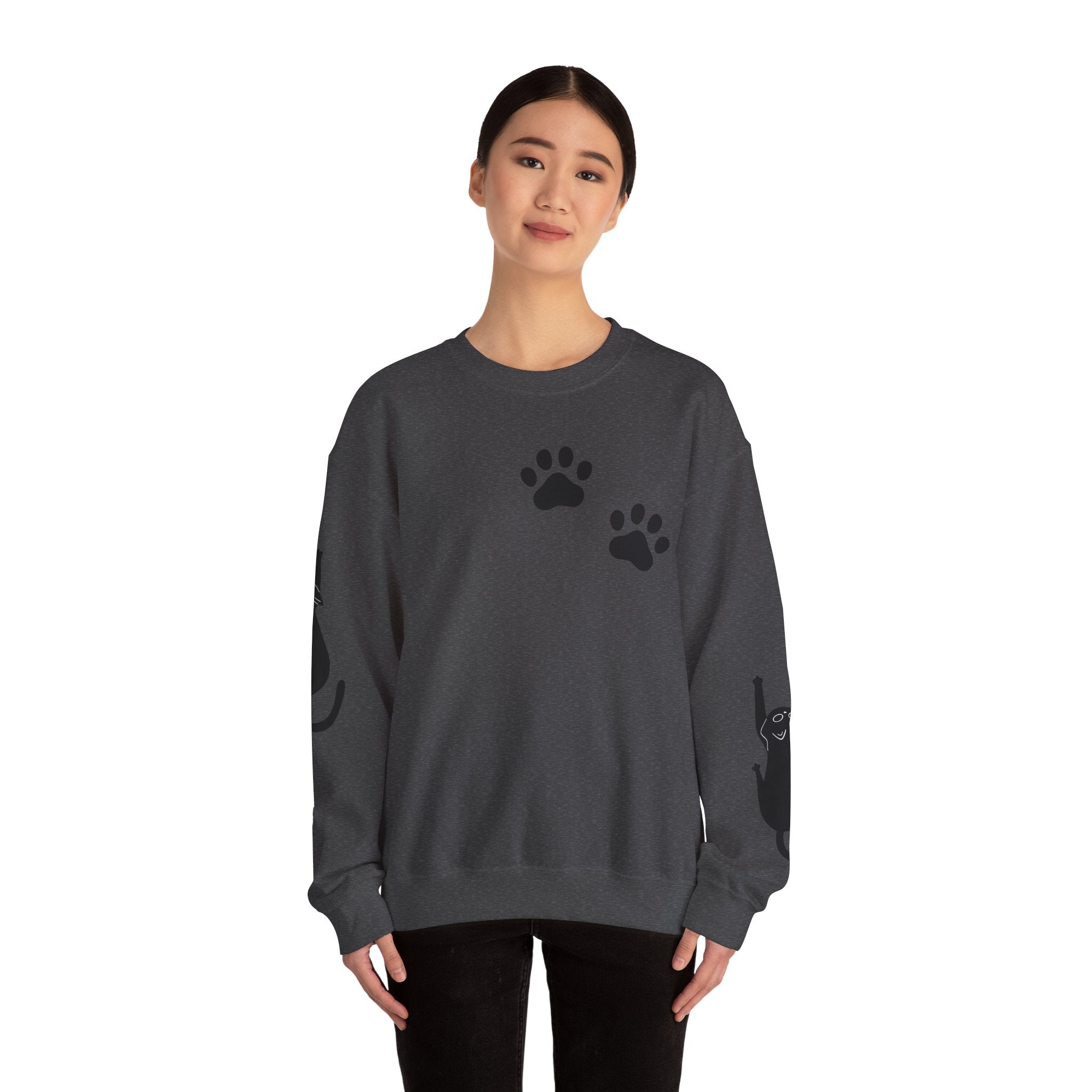 Paw Print Crewneck Sweatshirt for Cat Lovers