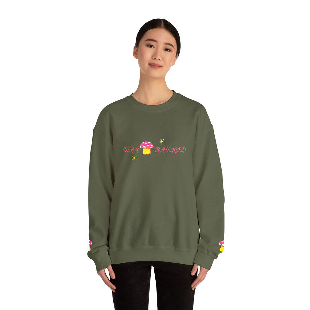 Cozy Mushroom 'War Ravaged' Magic Crewneck Sweatshirt