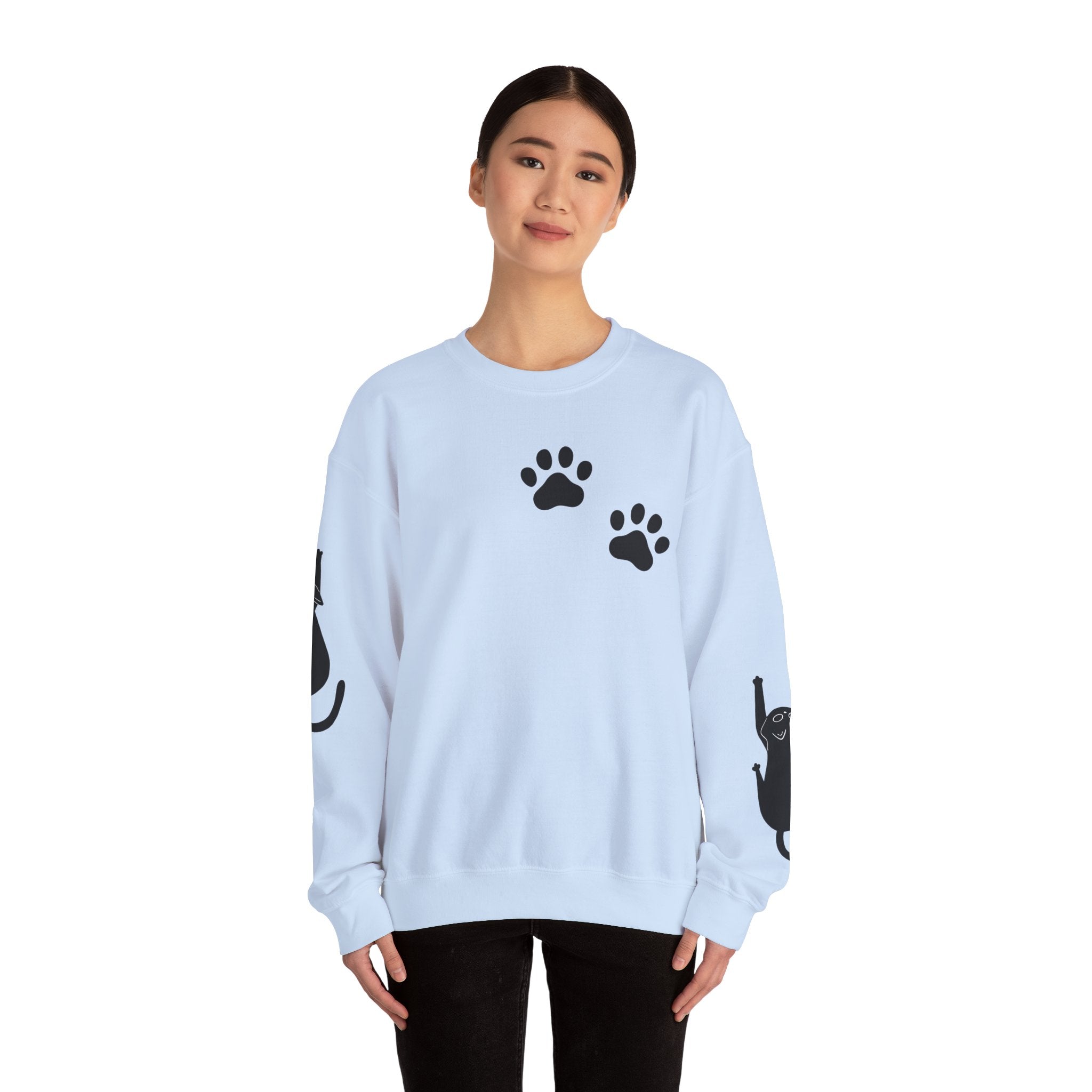 Paw Print Crewneck Sweatshirt for Cat Lovers