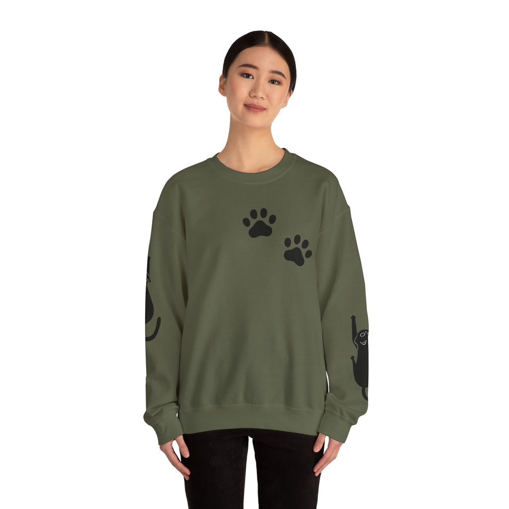 Paw Print Crewneck Sweatshirt for Cat Lovers
