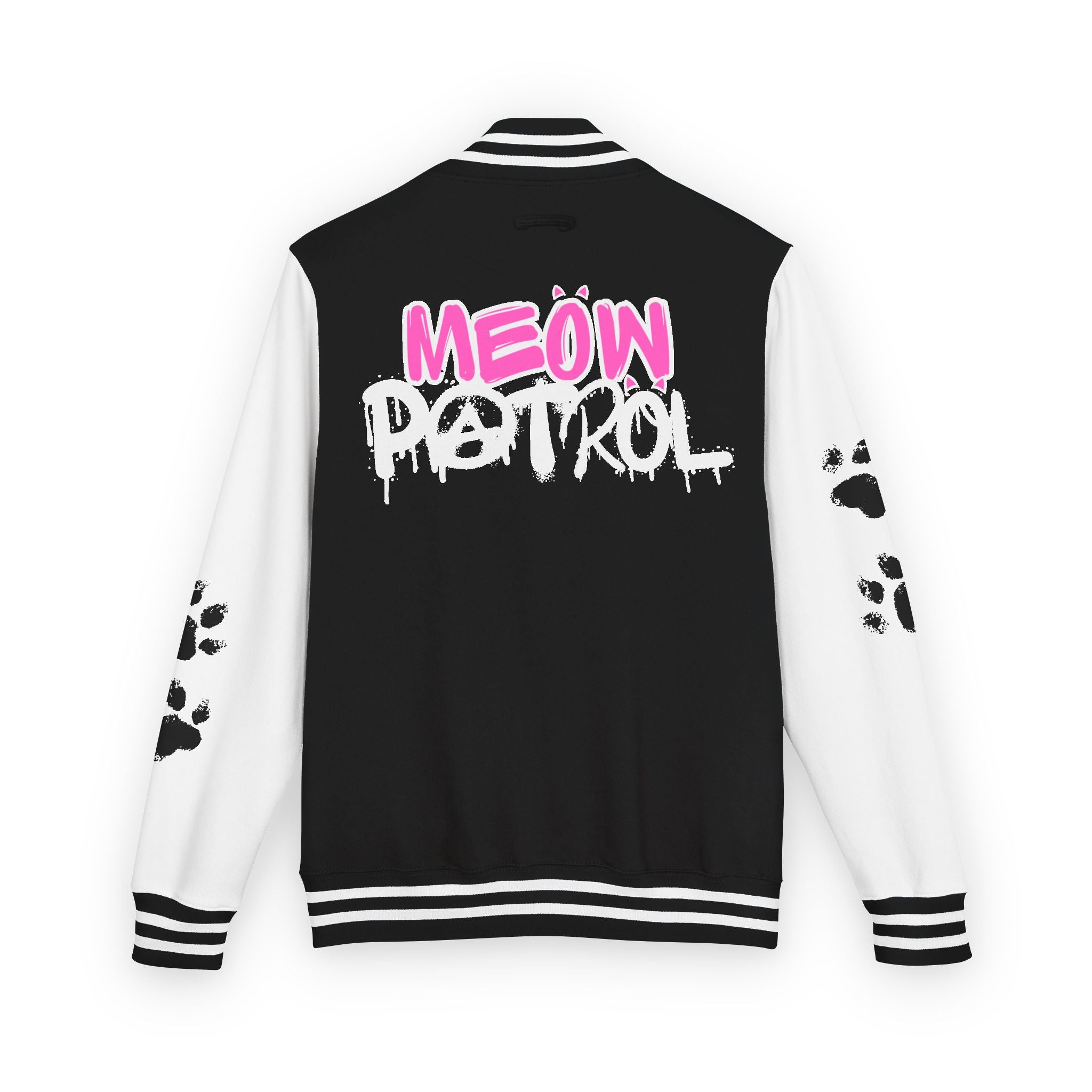 Cute Graffiti Cat Themed Letterman Jacket