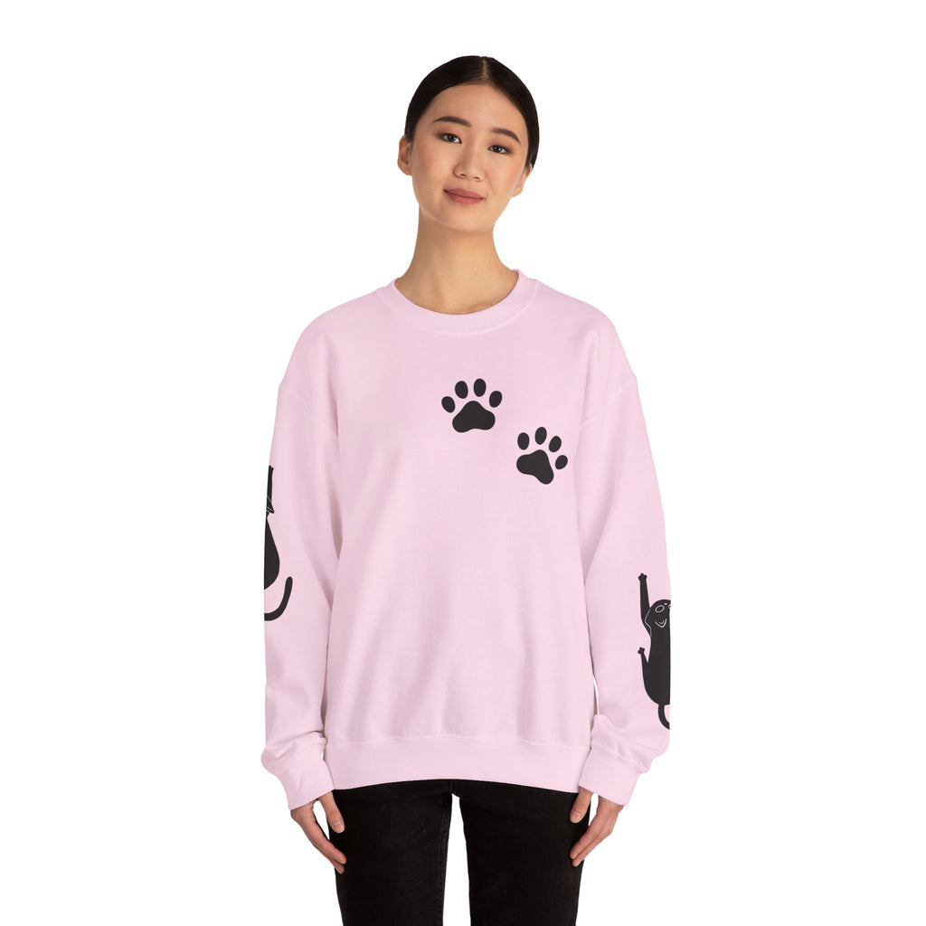 Paw Print Crewneck Sweatshirt for Cat Lovers