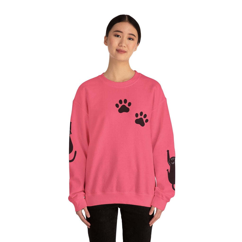 Paw Print Crewneck Sweatshirt for Cat Lovers