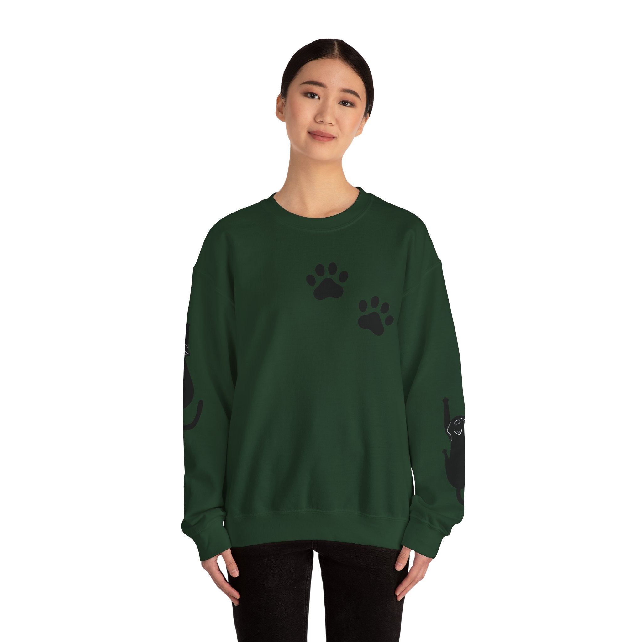 Paw Print Crewneck Sweatshirt for Cat Lovers