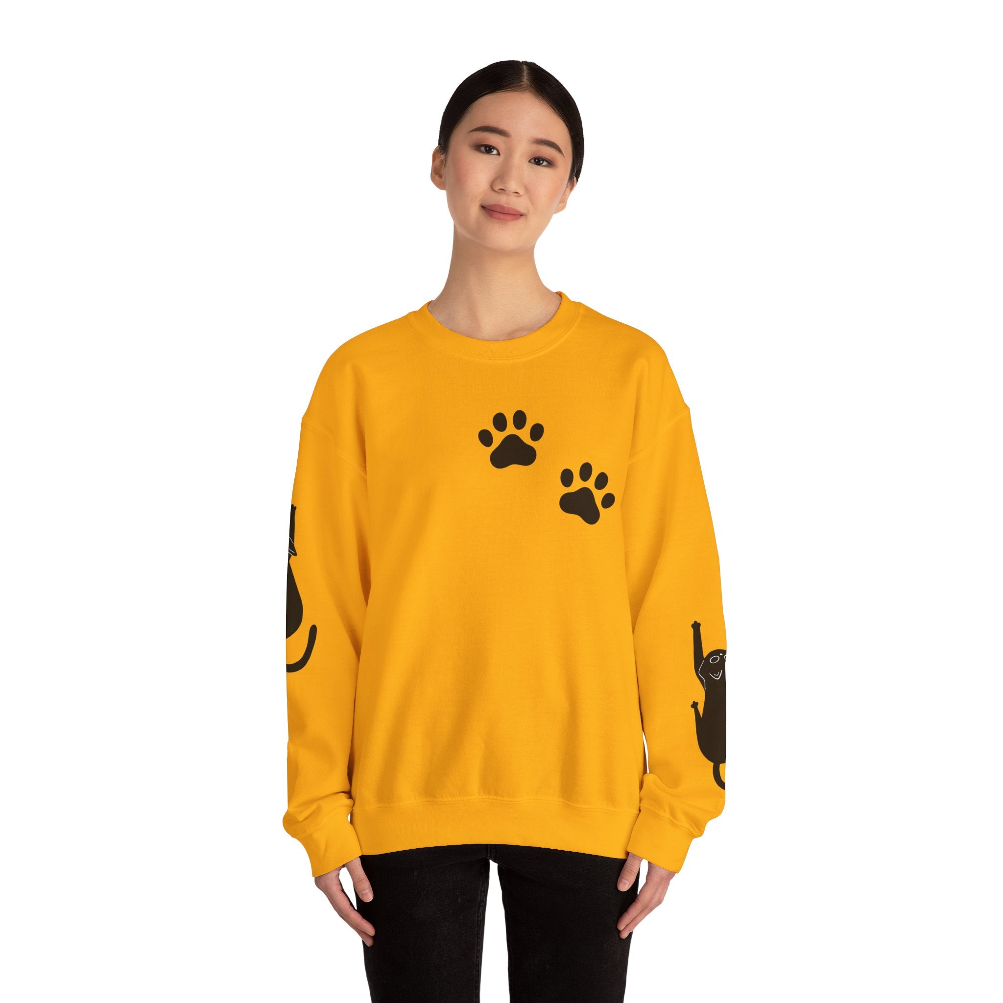 Paw Print Crewneck Sweatshirt for Cat Lovers
