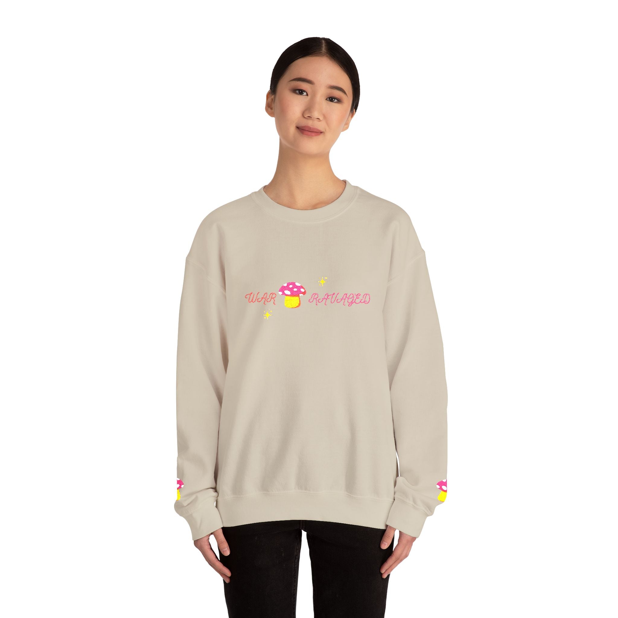 Cozy Mushroom 'War Ravaged' Magic Crewneck Sweatshirt