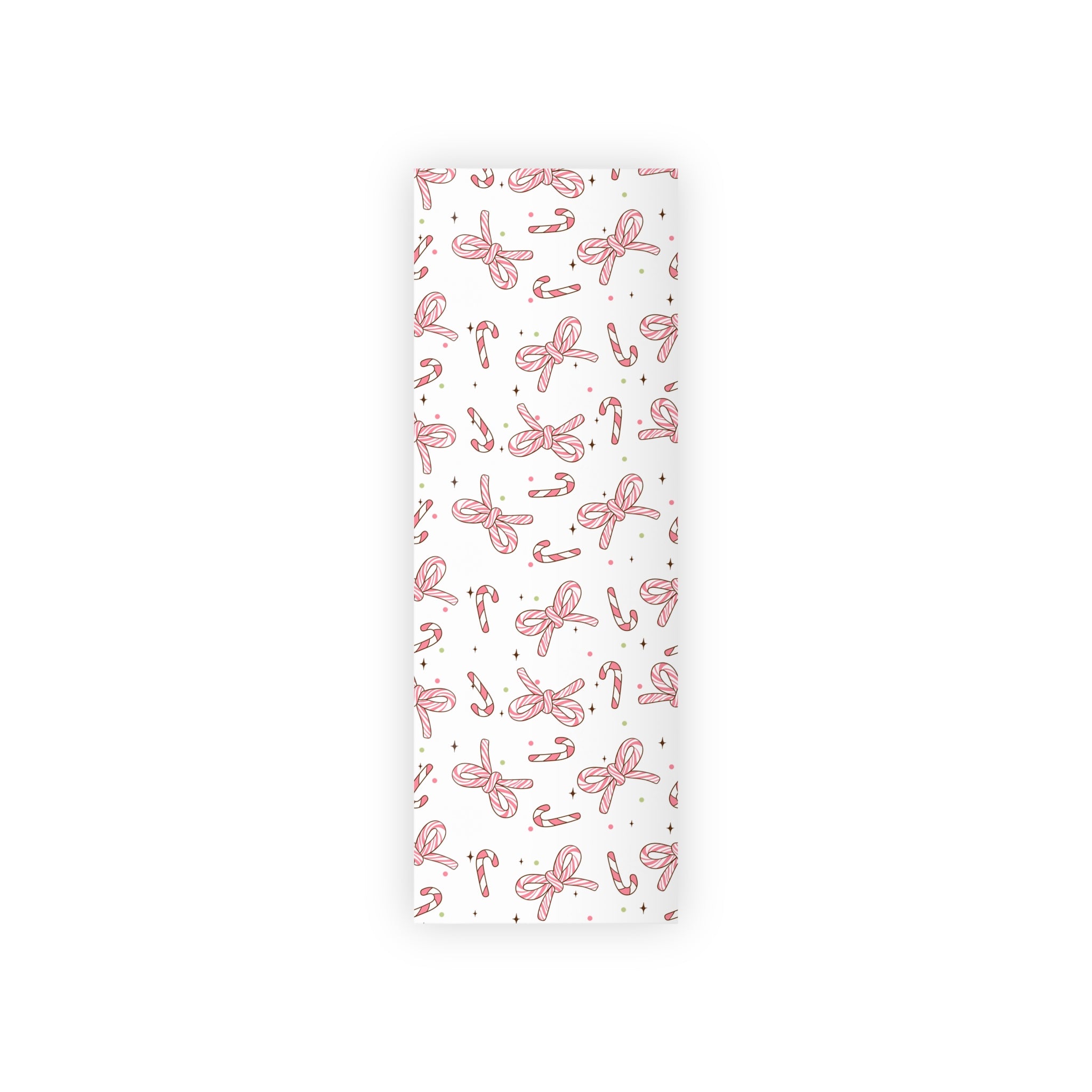 Festive Christmas Holiday Wrapping Paper Roll — Pink Candy Cane Bows