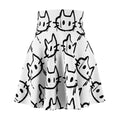 Graffiti Cat Skater Skirt - White