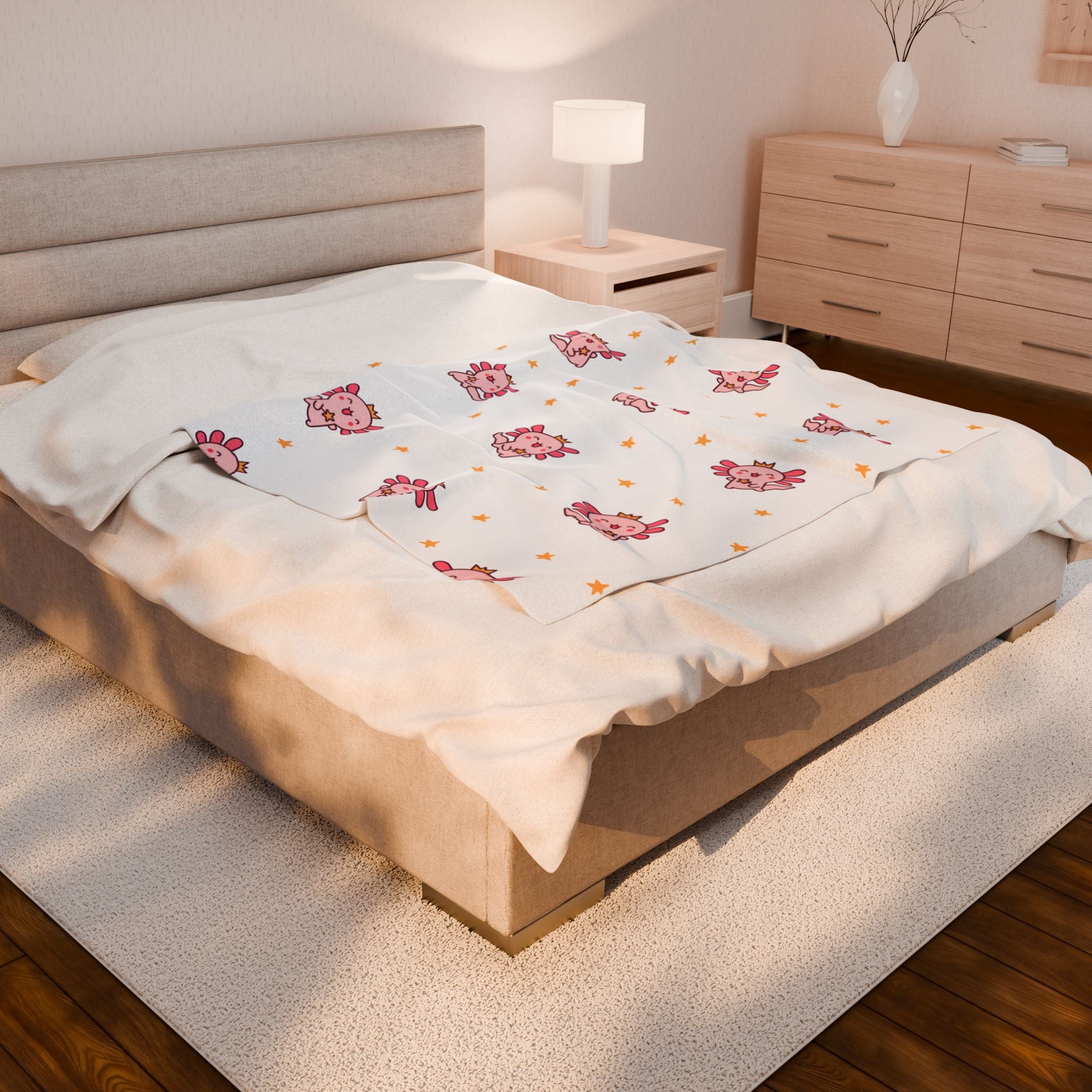 Axolotyl Plush Blanket for Kids