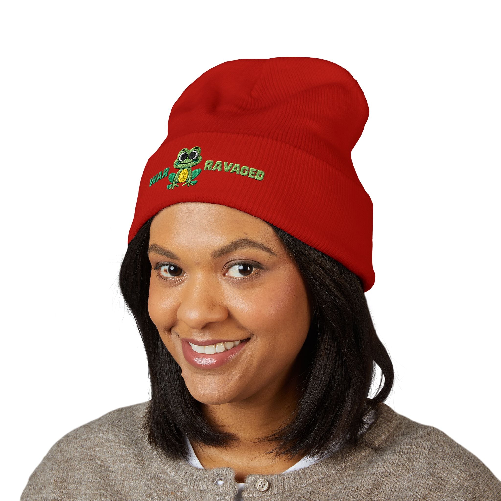 War Ravaged Frog Classic Cuffed Beanie