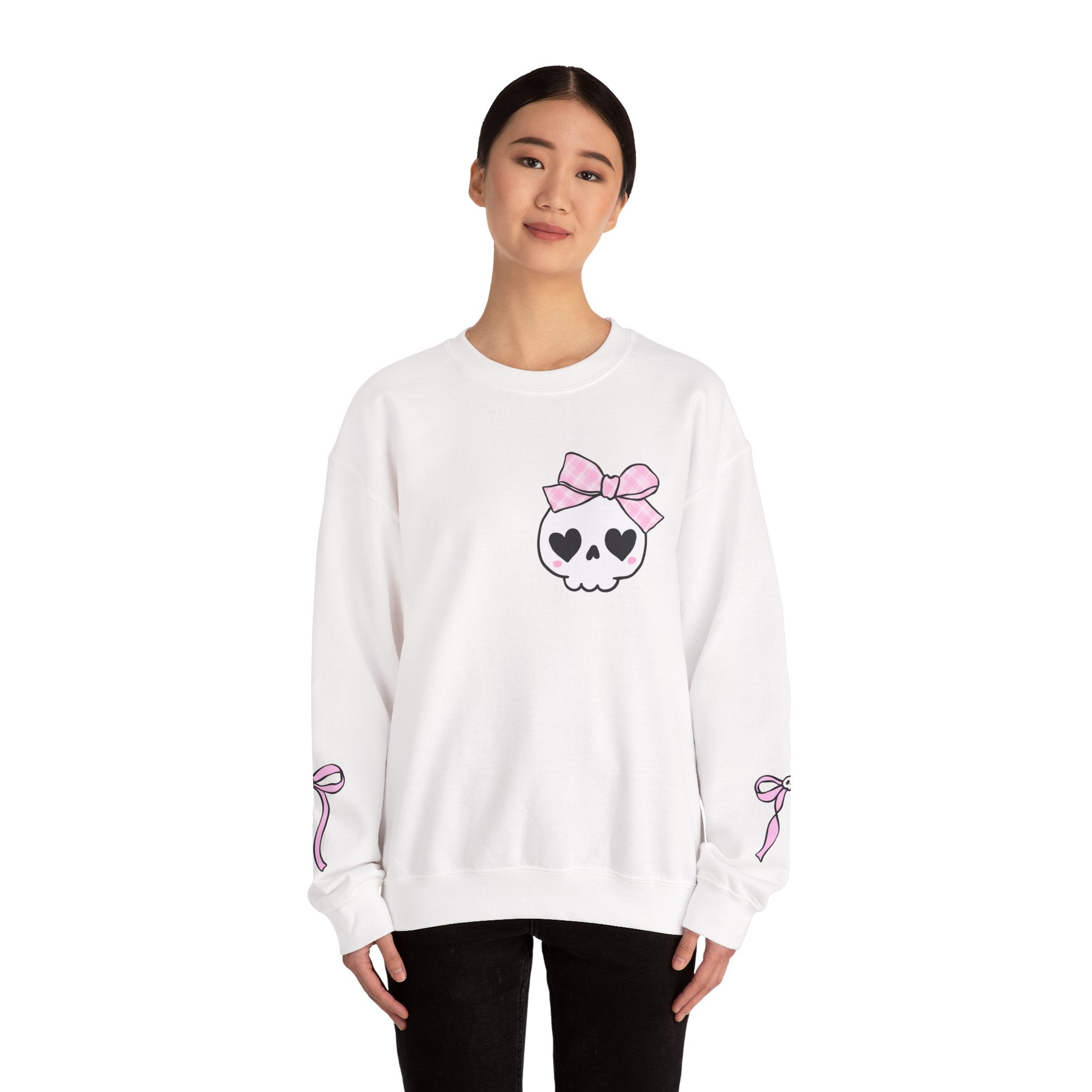 Cute Skull Bow Crewneck Sweatshirt