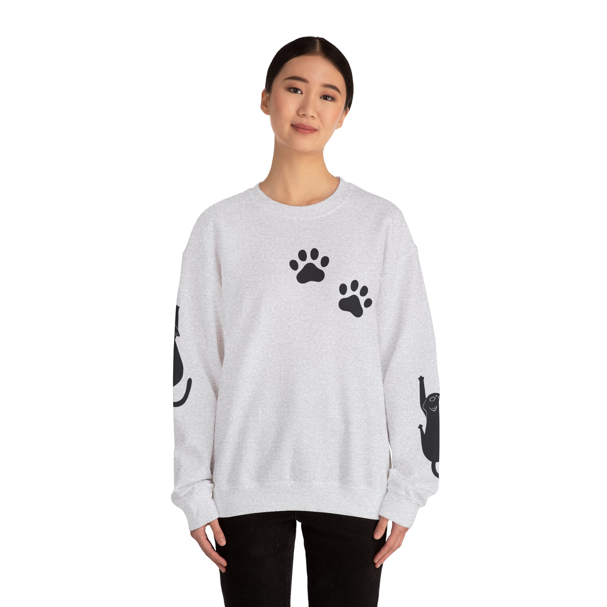 Paw Print Crewneck Sweatshirt for Cat Lovers