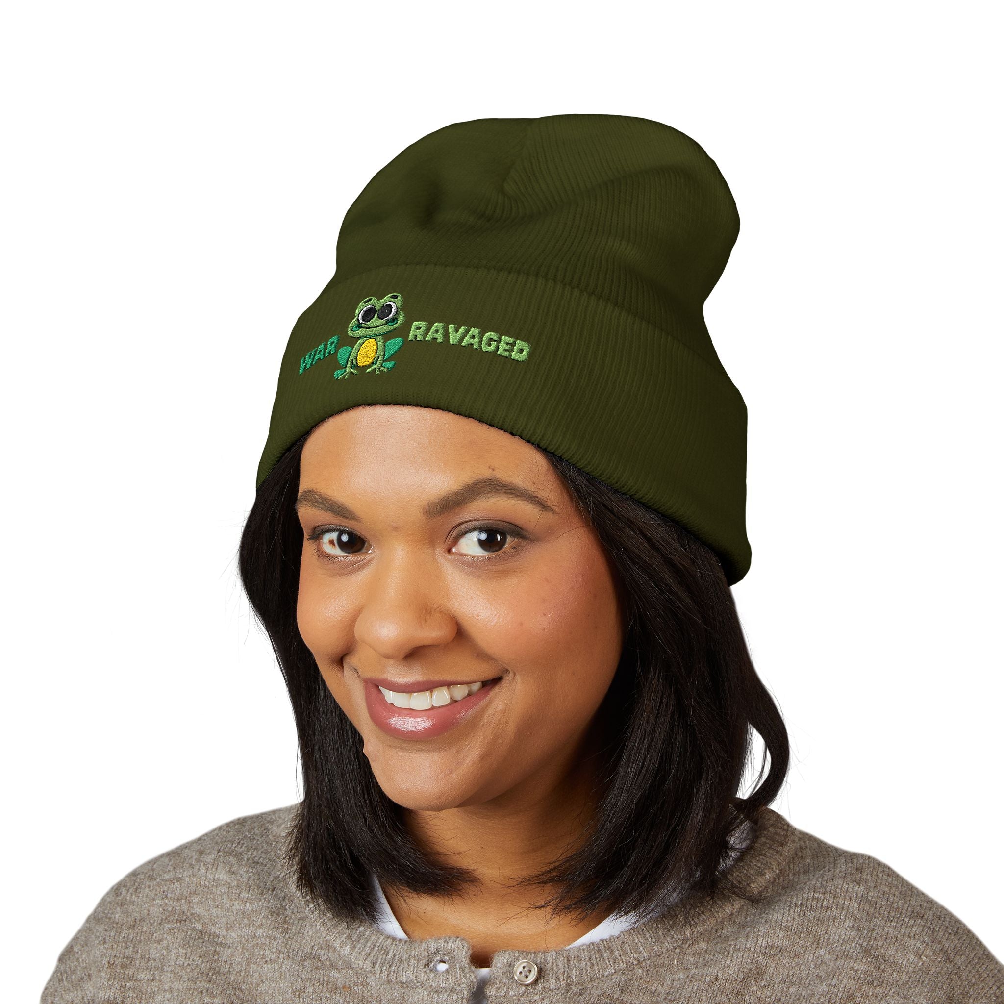 War Ravaged Frog Classic Cuffed Beanie