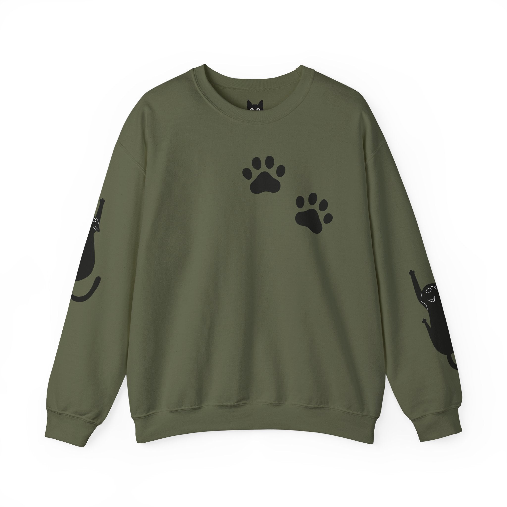 Paw Print Crewneck Sweatshirt for Cat Lovers