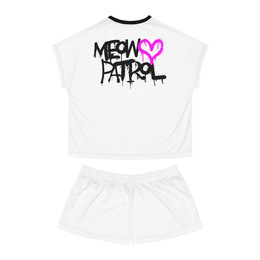 Graffiti Cat Women's Short Pajama Set