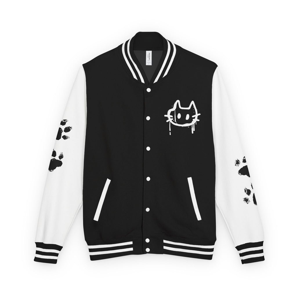 Cute Graffiti Cat Themed Letterman Jacket