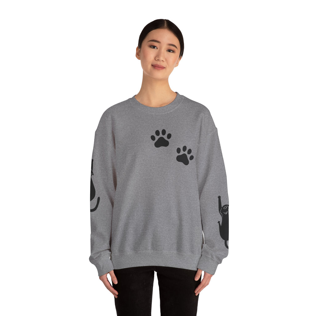 Paw Print Crewneck Sweatshirt for Cat Lovers