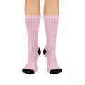 Pink Bow Pattern Cushioned Crew Socks