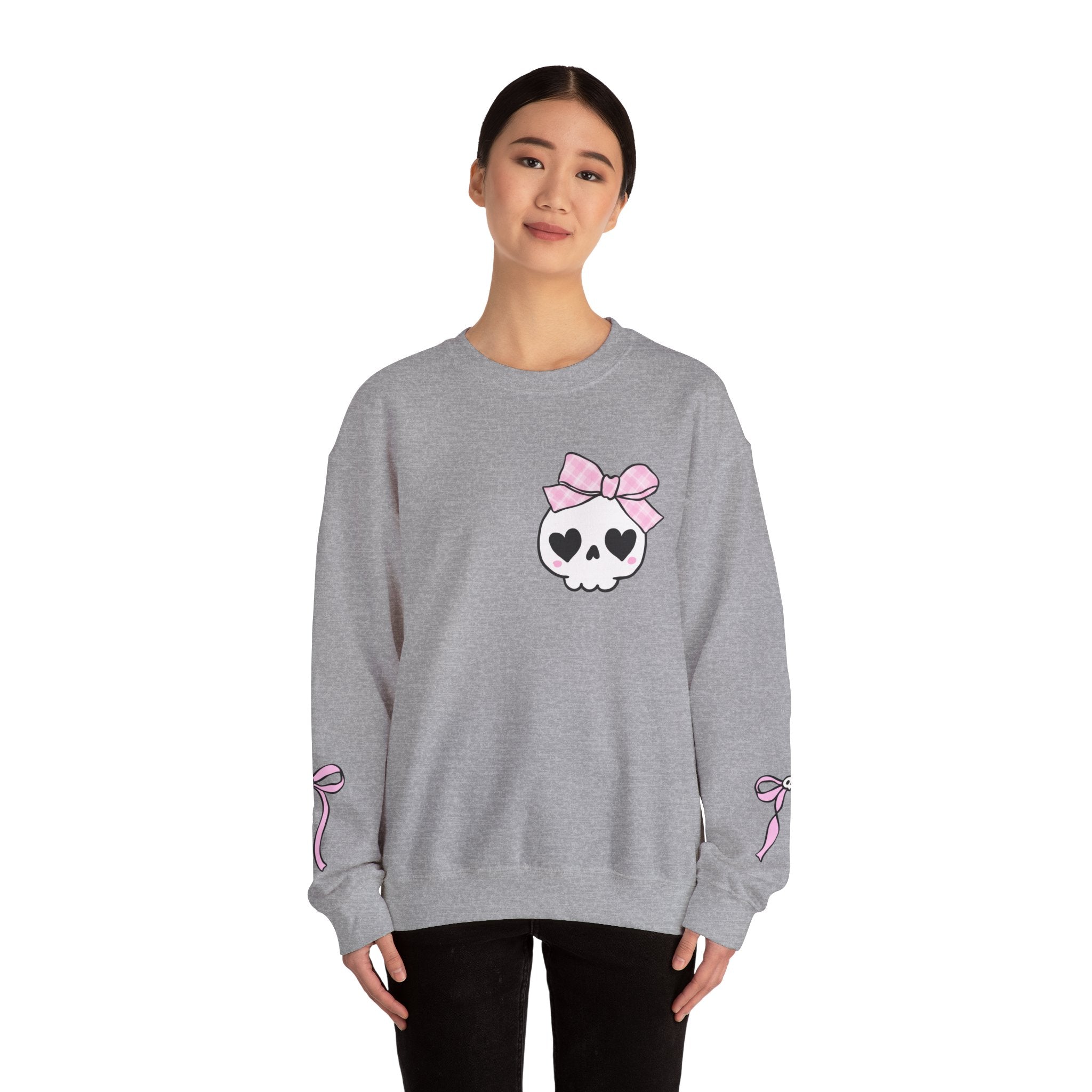 Cute Skull Bow Crewneck Sweatshirt