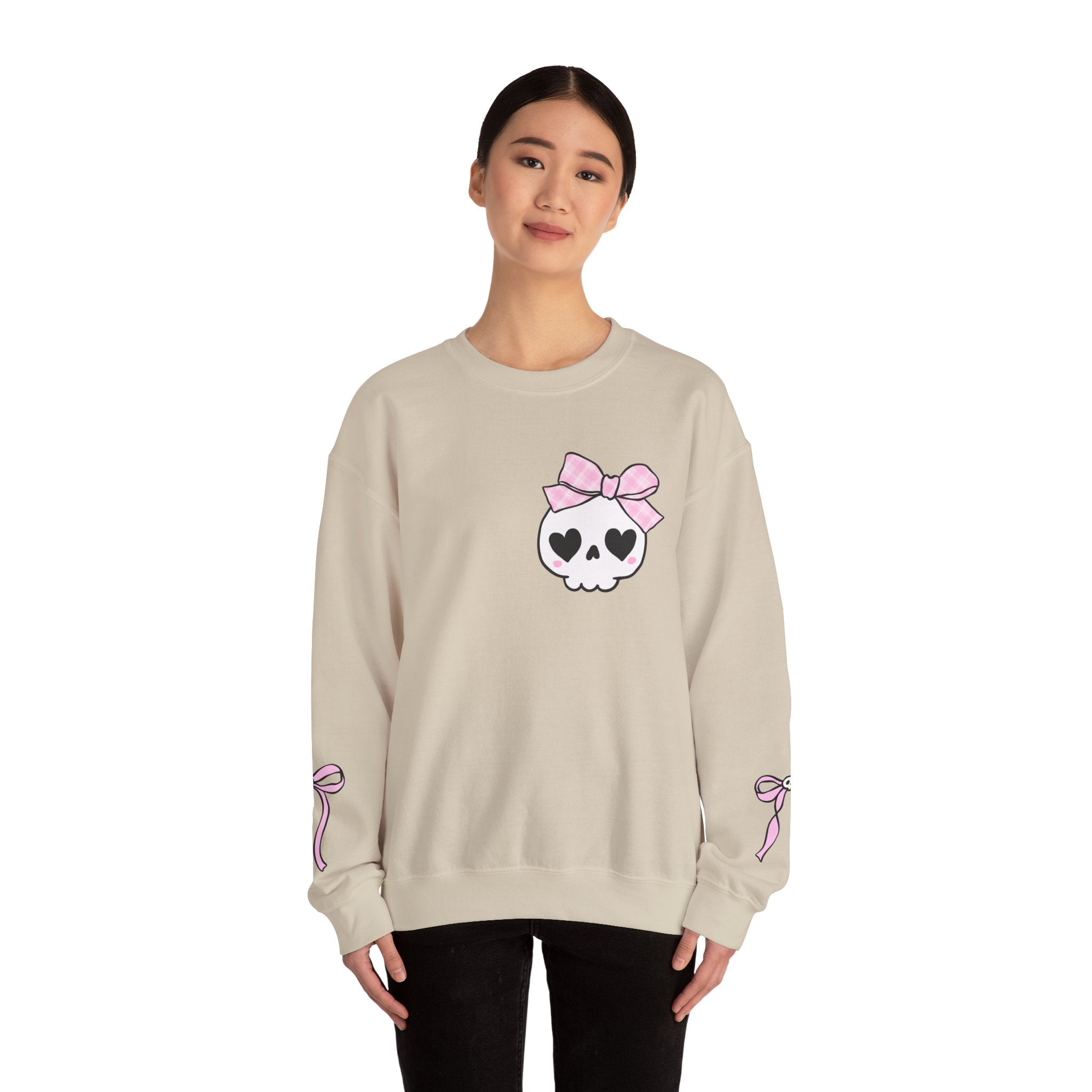Cute Skull Bow Crewneck Sweatshirt