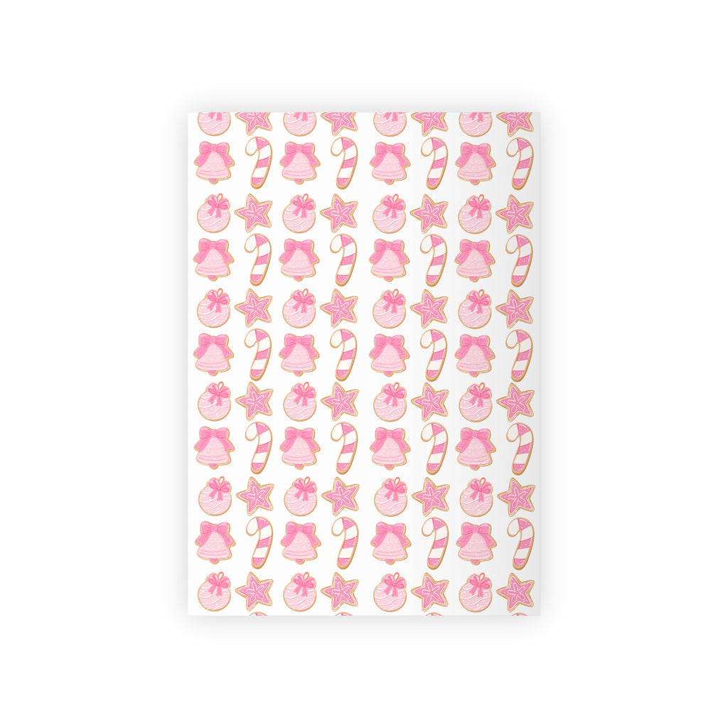 Festive Christmas Holiday Wrapping Paper -  Pink Cookies