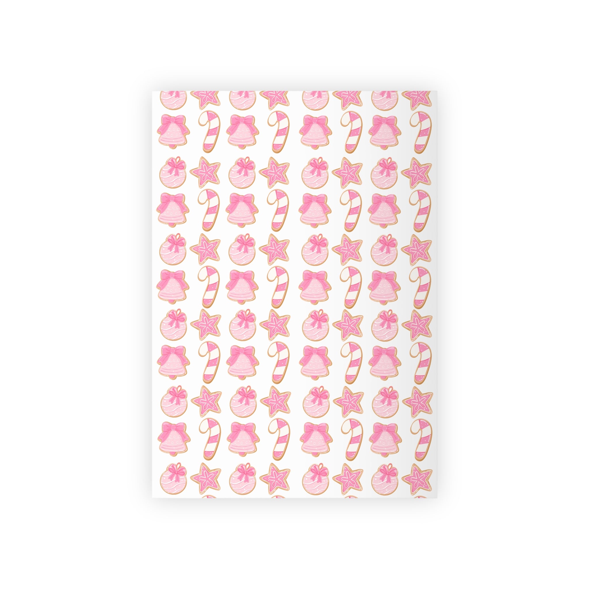 Festive Christmas Holiday Wrapping Paper -  Pink Cookies