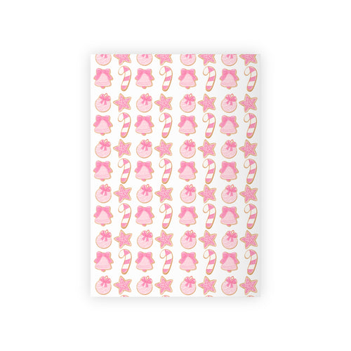 Festive Christmas Holiday Wrapping Paper -  Pink Cookies