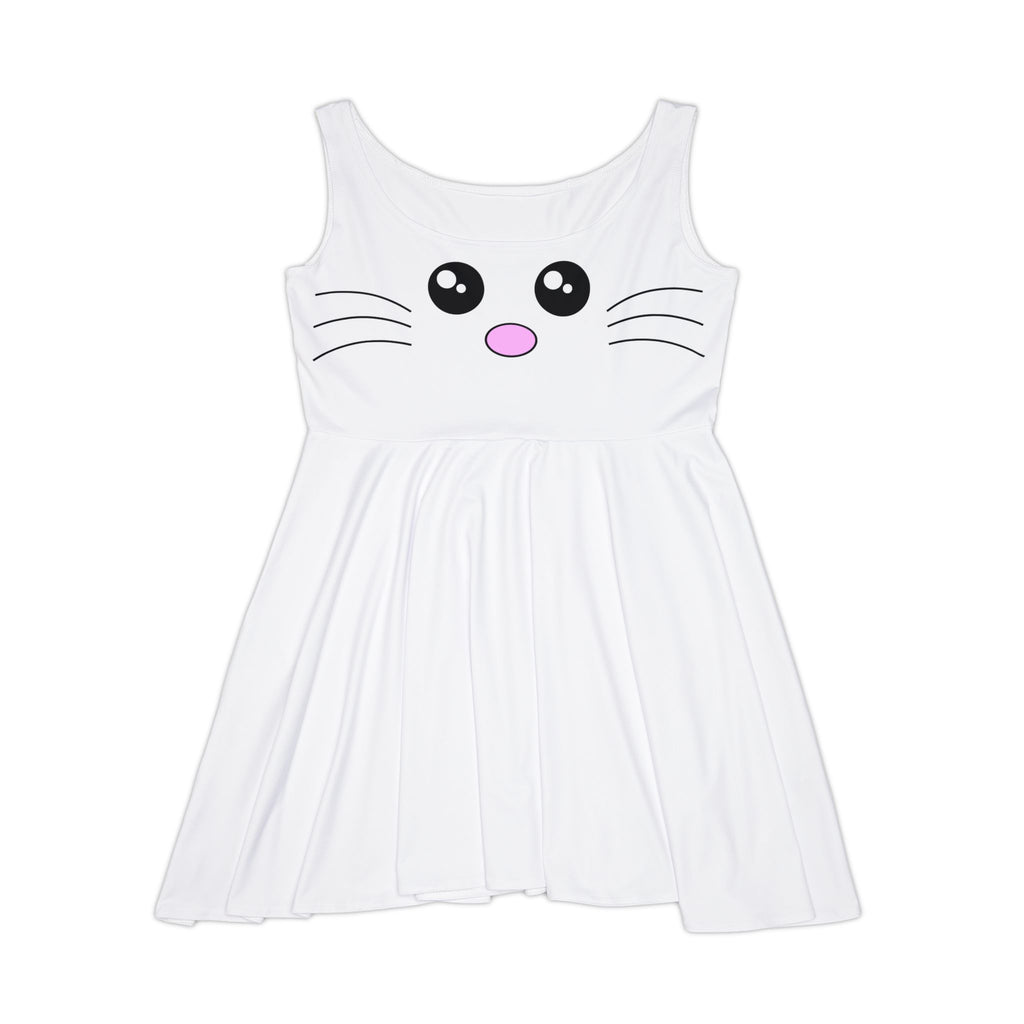 Cute Cat Face Women's Skater Dress